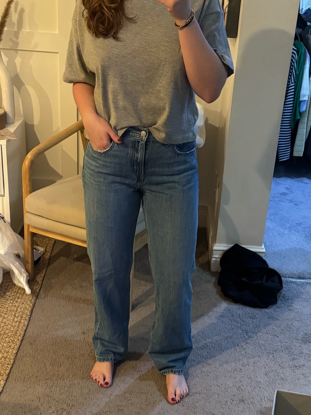 Levi's Low Pro Straight Jeans in Medium Blue